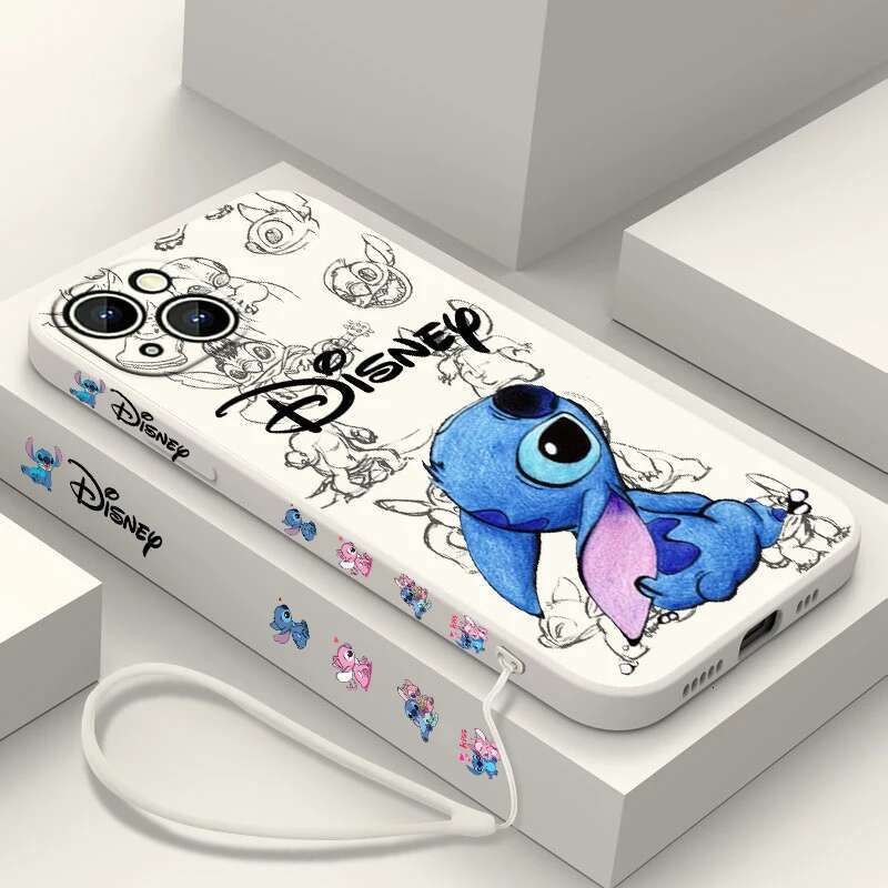 Super Cute Phone Case For Apple iPhone 15 14 13 12 11 Pro Max Plus 8 7 SE Liquid Left Rope Soft Cover