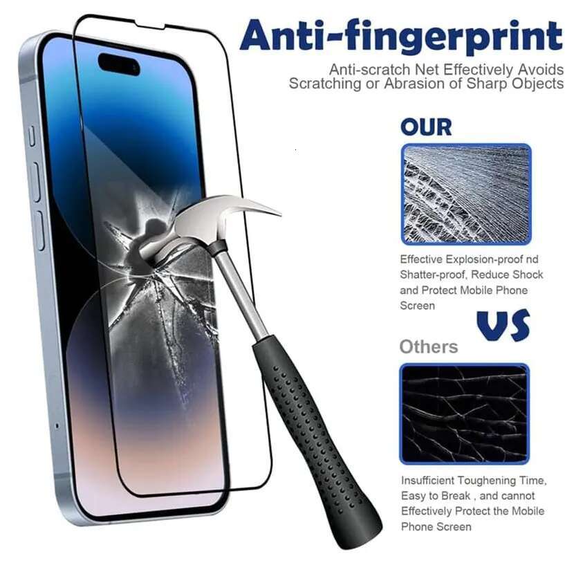 3Pcs Full Cover Tempered Glass Apple 13 11 12 14 Pro Max 15 Plus Screen Protector For iPhone X XR XS Protective Film