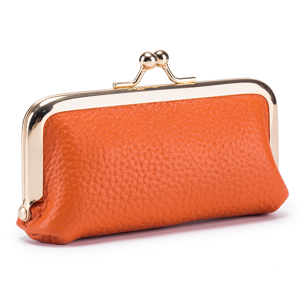 2025 New Designer Leather Long Clutch Wallet Clip Bag Retro Coin Wallet Clip Key Lipstick Women's Storage Phone Bag Free Shipping