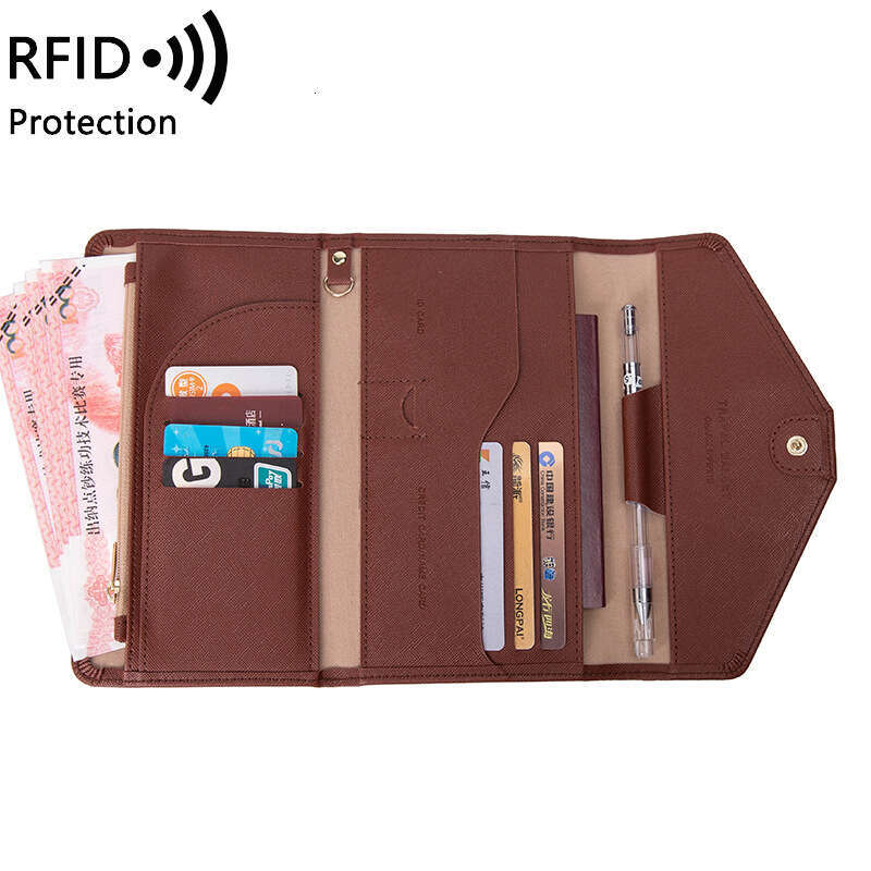 Cross-Border for Women New RFID Multi-Function Ticket Document Holder Unisex Travel Passport Case