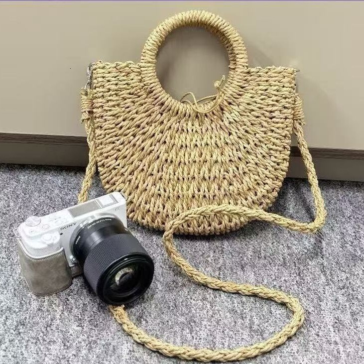 Foreign Trade Dropshipping Handbag Handmade Woven Crossbody Phone Handheld Straw Bag