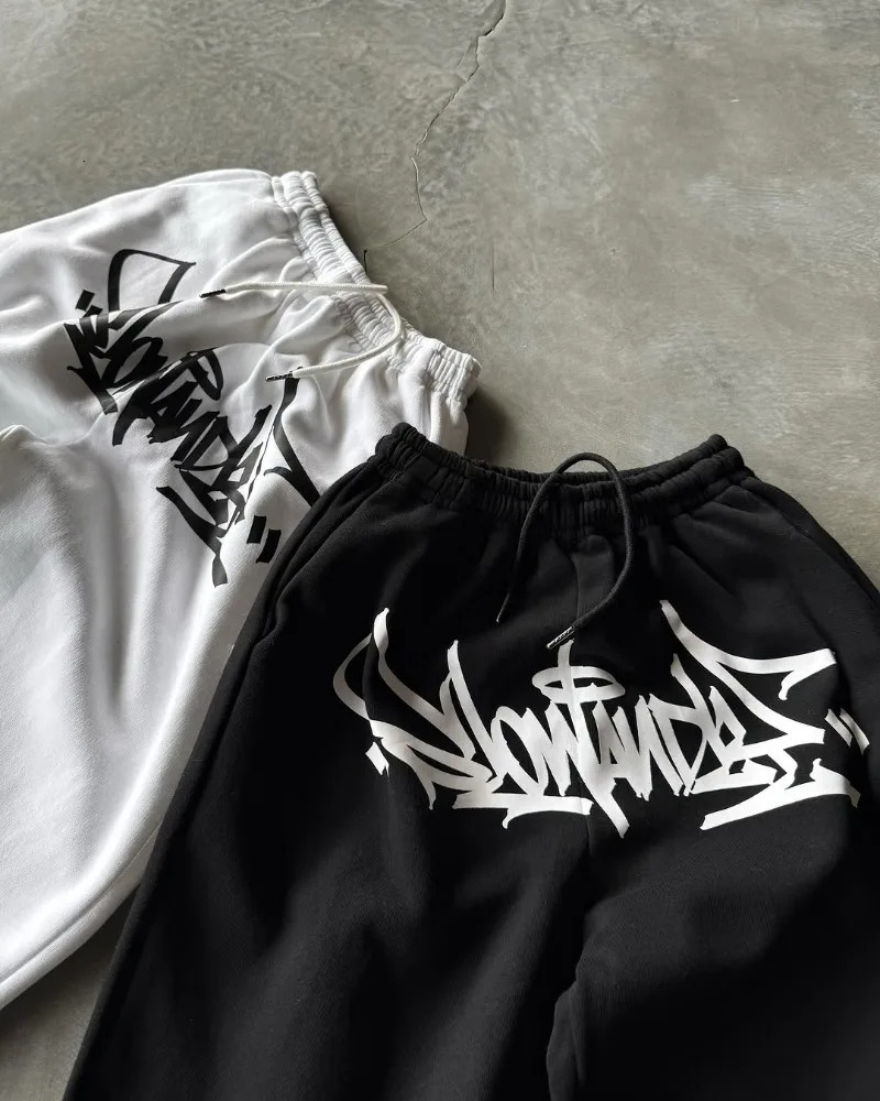 Summer fashion casual loose mens Y2K super big brother special Harajuku retro letter printing classic personality wide leg pants for women 250402