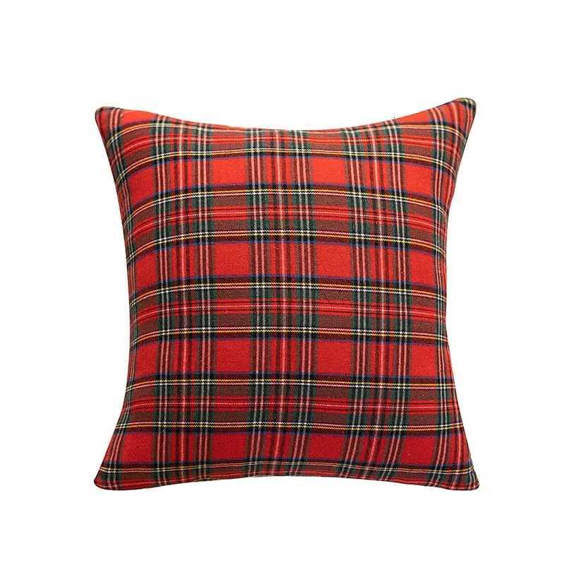 Christmas Pillow with Core Festive Party 3D Red Plaid Simple Christmas Decoration Pillow Y251105