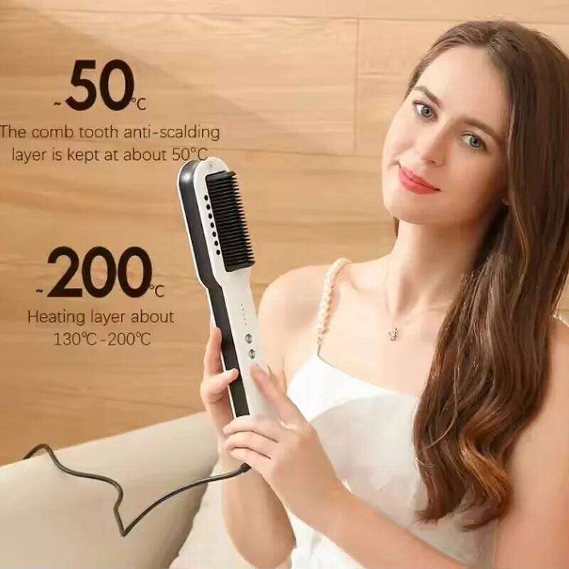 Professional Salon 2In1 Steampod Nano Spray Straightener Beauty Care Hot Steam Ionic Hair Straightening Styler Comb Brush Xiusiyuan251105