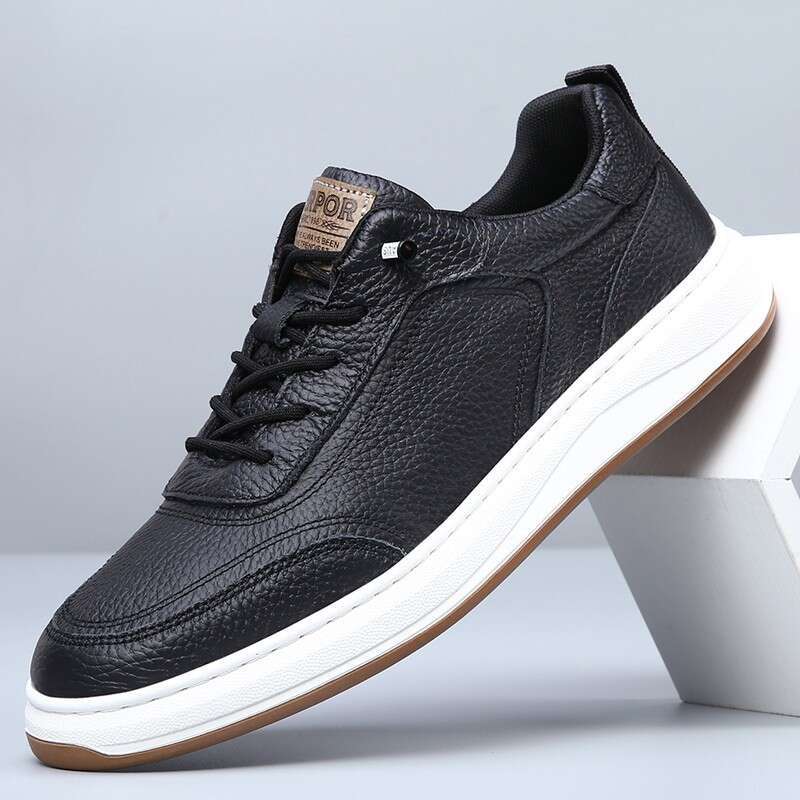 Top Layer Cowhide 2025 Autumn New Casual Genuine Breathable White Sneakers Board Leather Men's Shoes