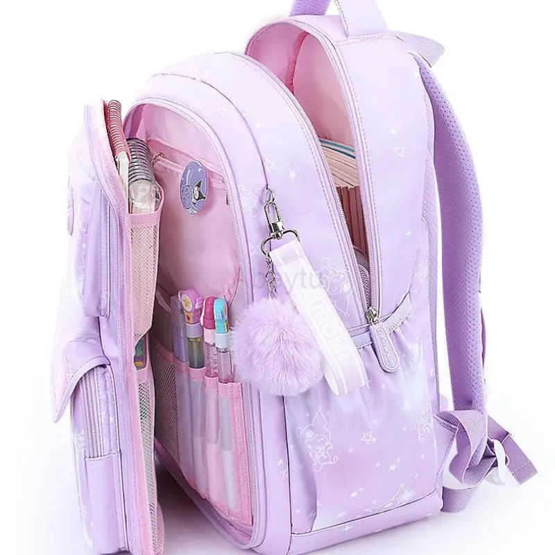 Sanrio Student Spinal Protection Schoolbag Kuromi My Melody Children Cartoon Large Capacity Light Waterproof Backpack Kawaii New H251105