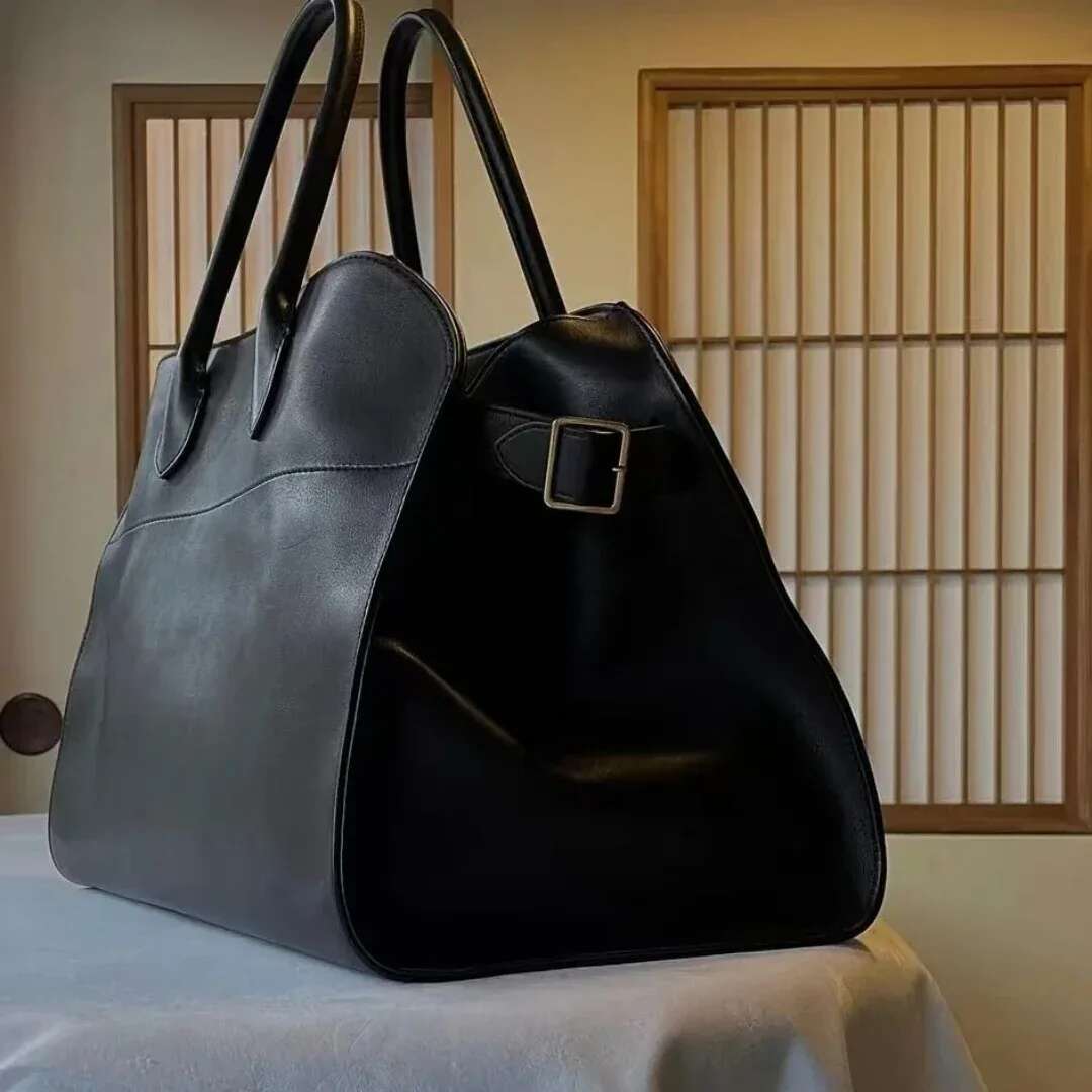 High Quality Margaux 15 Cowhide Handbag Shoulder Margaux15 Soft Genuine Leather Large Capacity Suede Tote Bag