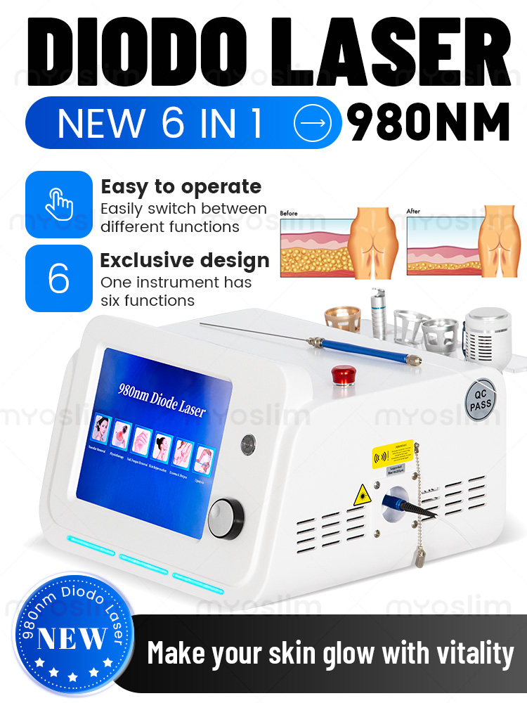 980nm Diode Laser 5 In 1 Physiotherapy Equipment Vascular Remover Nail Fungus Removal Eczema Herpes Treatment Beauty Device
