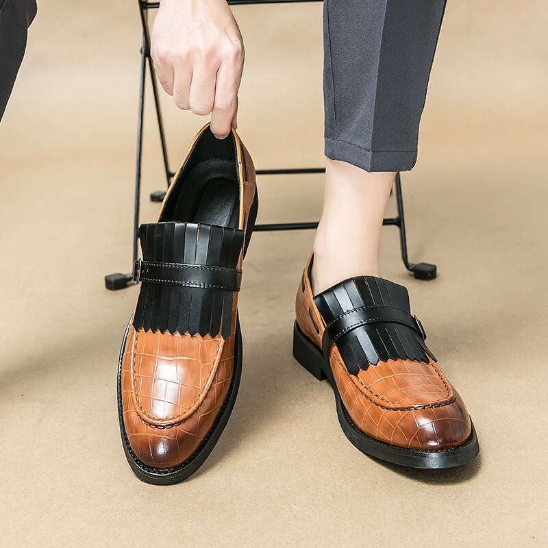 Men's Large Size New Casual 38-48 British Business Dress Trendy Footwear Leather Shoes