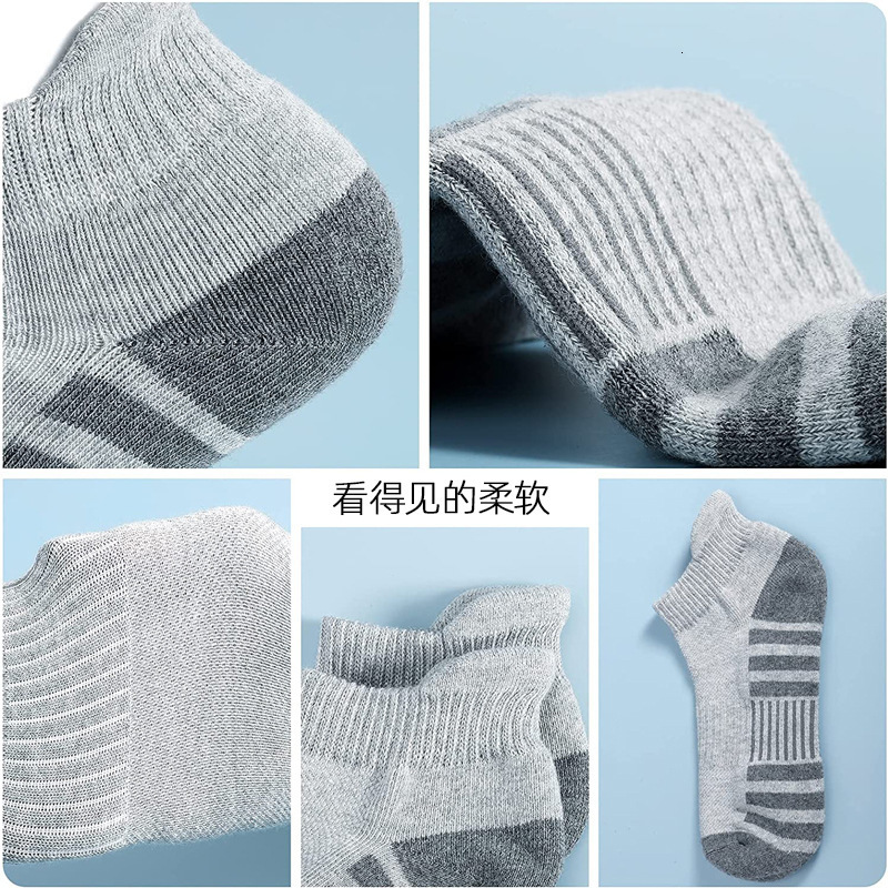 6 Pairs Lot Pack Mens Sports Socks Thick Cushioned Mesh Breathable Comfortable Ear Male Athletic Low Cut Running Ankle Socks 241226