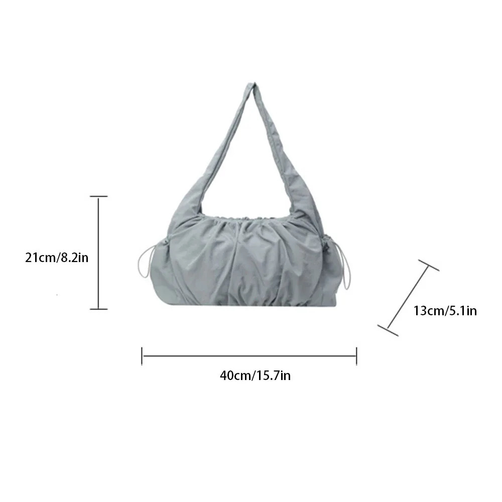 Fashionable pleated handbag large capacity shopping bag simple cross shoulder suitable for daily travel ll 250401