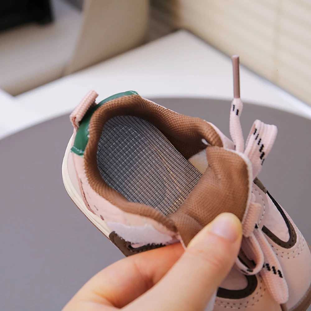 PU Leather Sport Shoes For Children 2025 Trend Fashion Childrens Tennis Shoes Soft-soled Anti-slippery Kids SneakersT251105