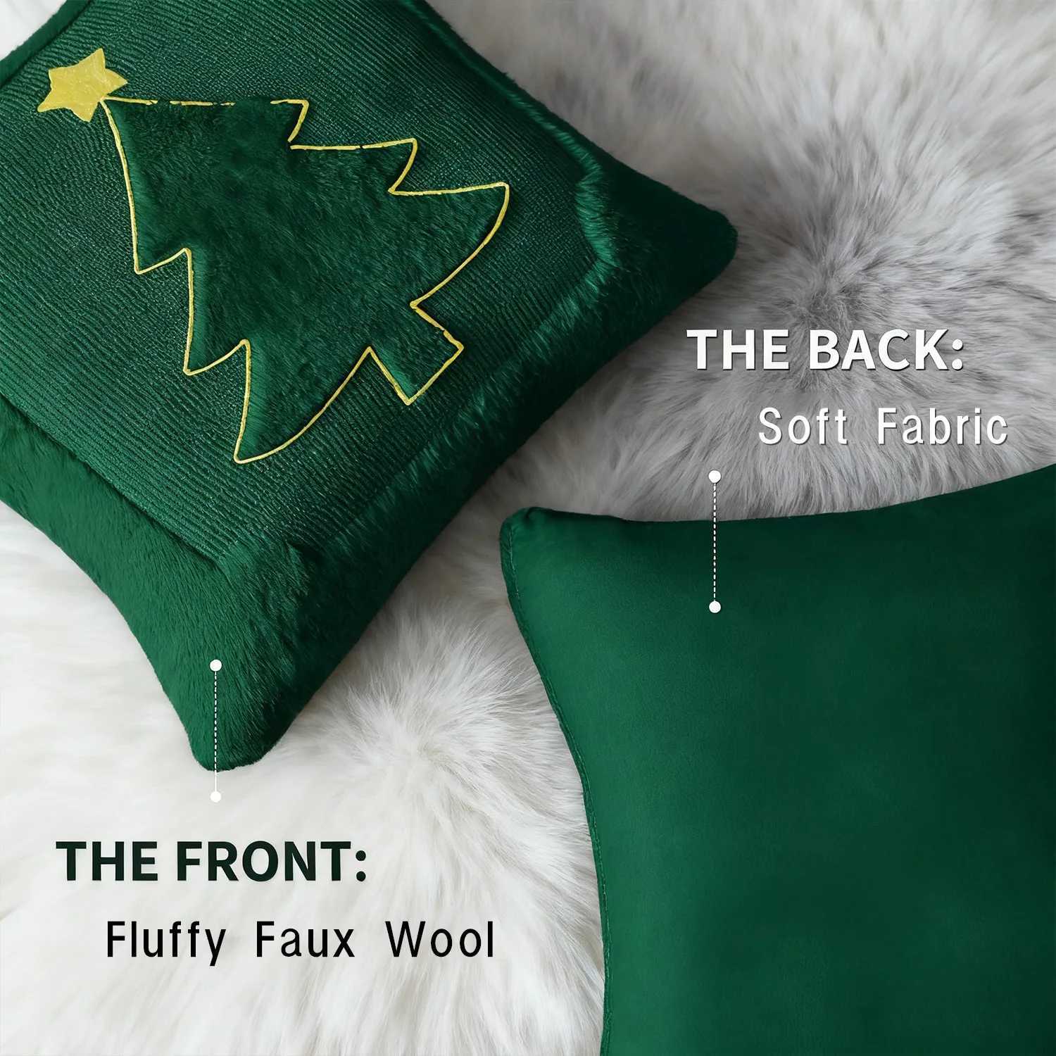 Christmas Pillow Covers Fall Pumpkin Throw Pillows Soft Plush Faux Fur Decorative Cushion Covers for Couch Sofa Bed Porch 45x45 Y251105