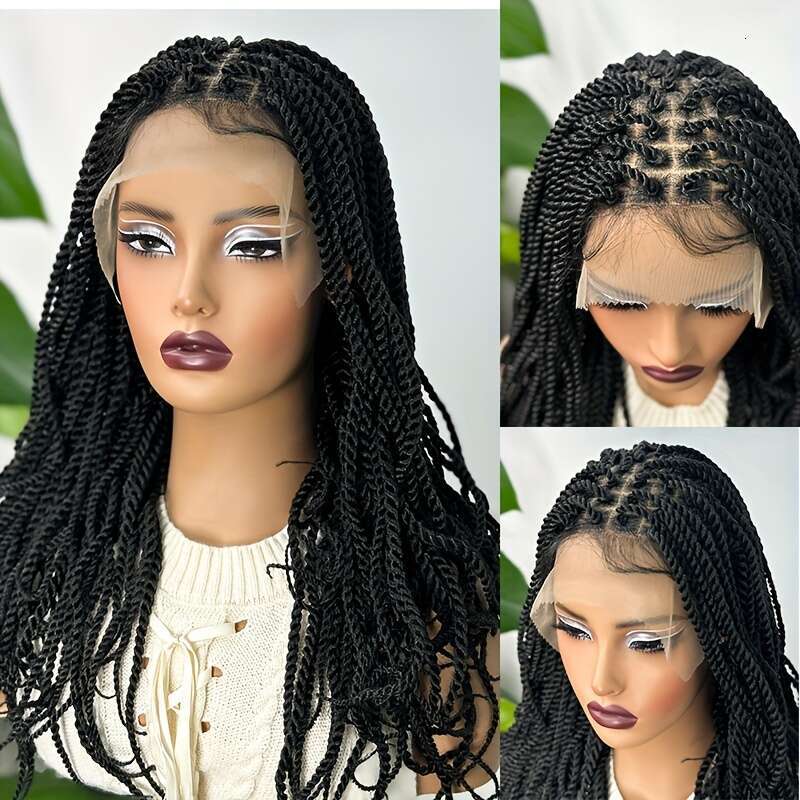 Elegant Short 9X6 Lace Front Braided Hairstyle - Pre-Plucked, Square Parted Knotless With Fine Strands