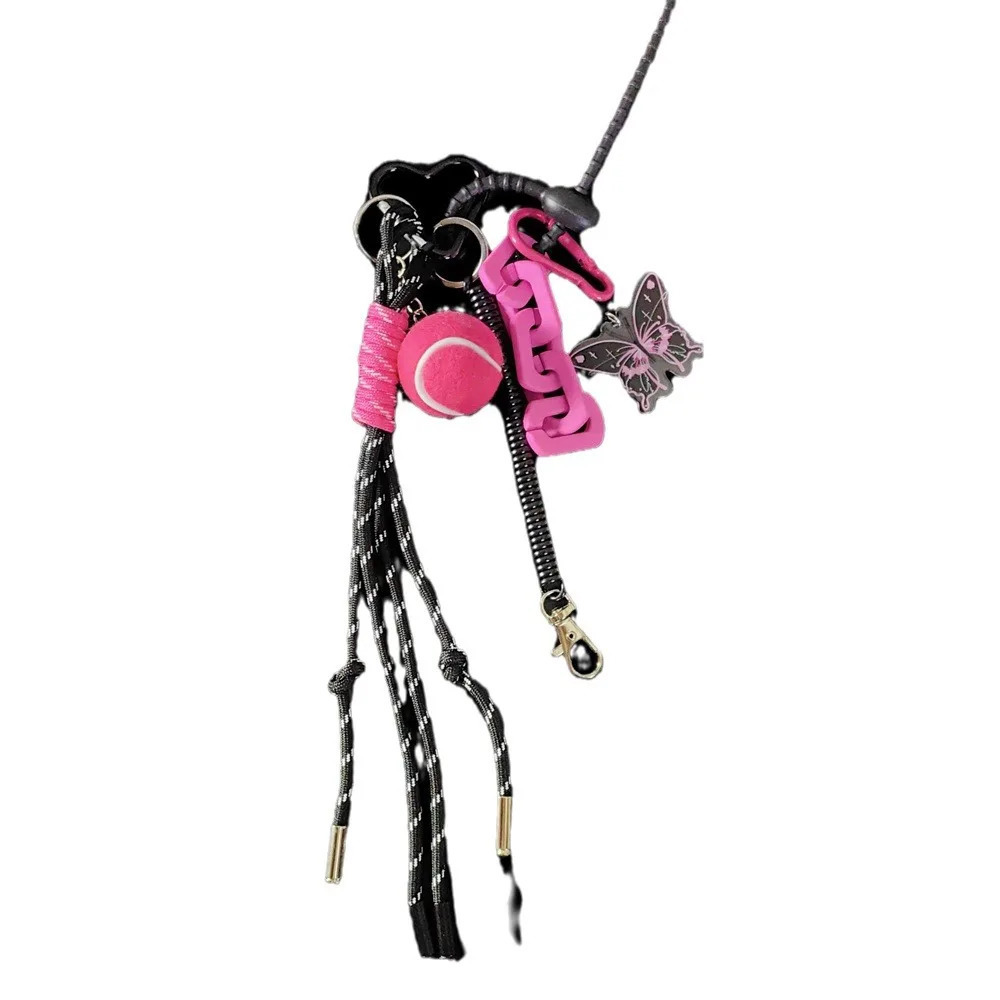 rose red tennis Key Chain butterfly braided rope Backpack pendant 250403250403