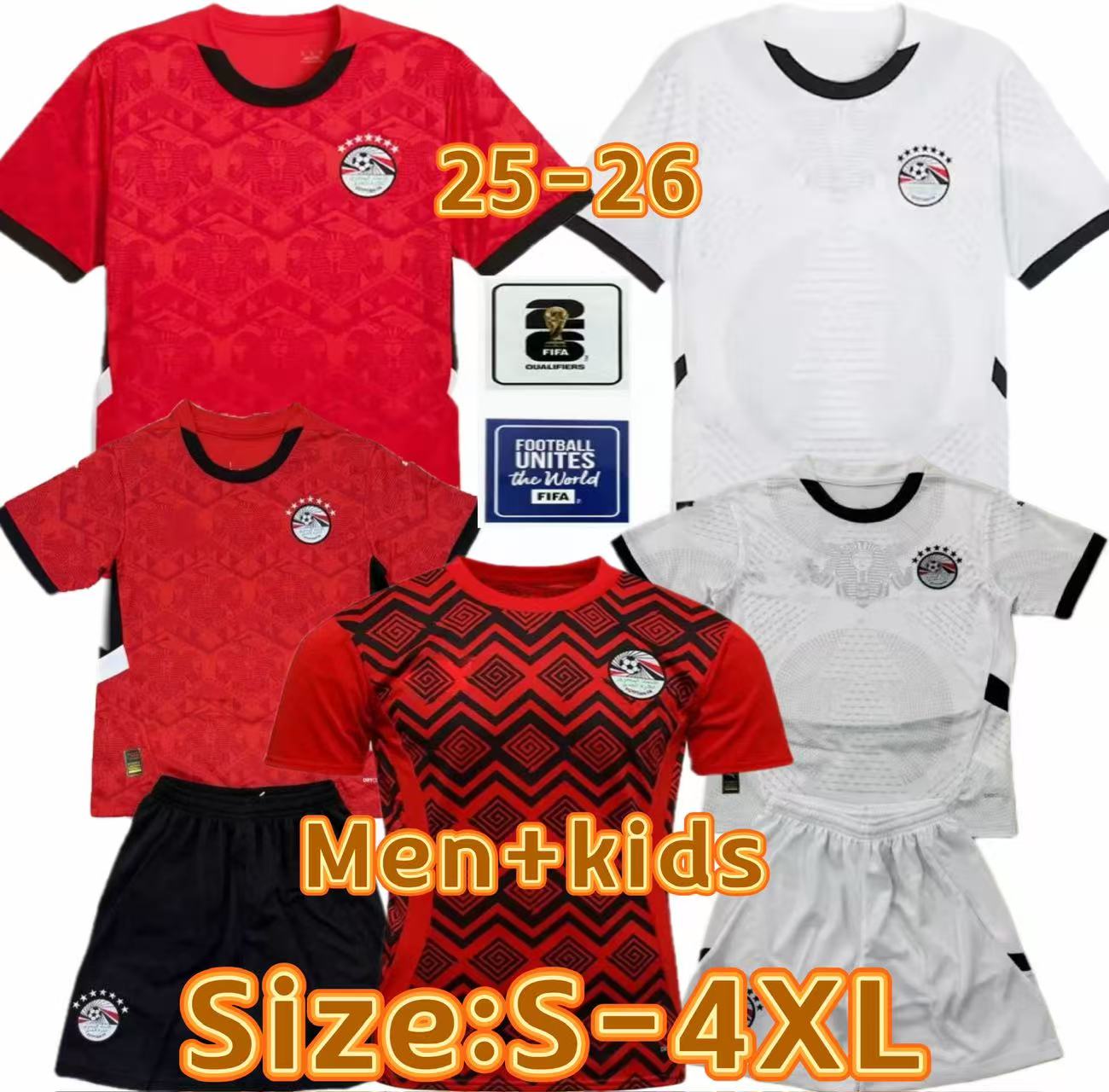 25 26 M.SALAH Egypt Soccer jerseys 2025 2026 MARMOUSH M.TREZEGUET IBRAHIM M.ATEYA soccer shirts N.MAHER ZALAKA A.KOUKA national team Kids Kit Football Uniforms Kids Kit