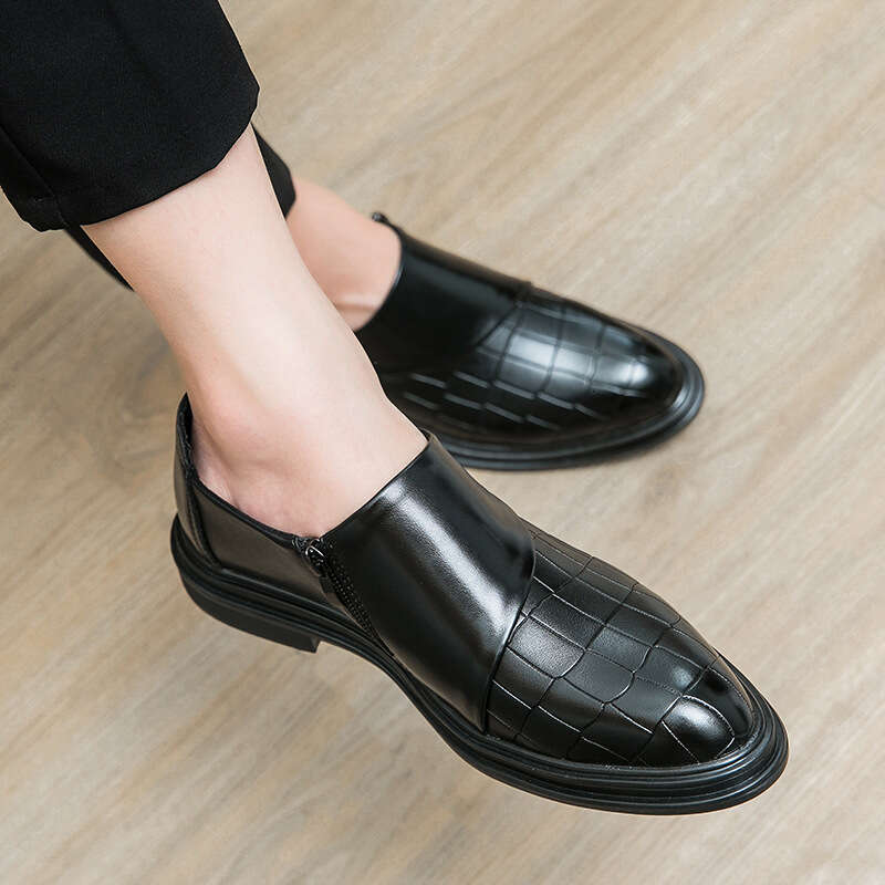 2023 Spring Autumn New Zipper Feet Cover Large Business and Leisure Lefu 38-46 Men's Wedding Shoes