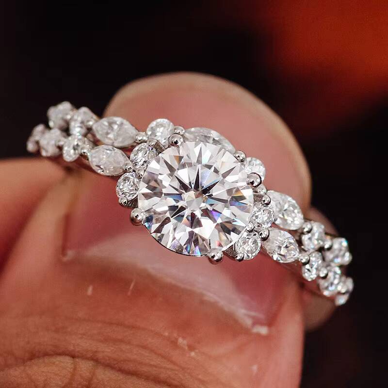 Customized 10k 14k 18k Solid Real Gold Cut DEF Trendy Certified Fashion Handmade Wedding Engagement Moissanite Jewelry Rings