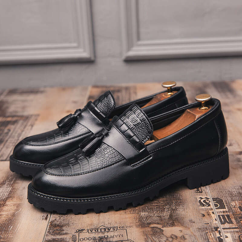 Men's in plus size, new casual fashionable men's business dress shoes, British style stylish Su leather shoes