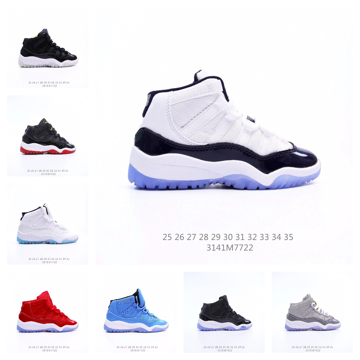 Toddler shoes 11s Low University Blue for sale BABY kids boys sneakers Bred Gamma Blue Basketball shoe top quality US8C-US3Y