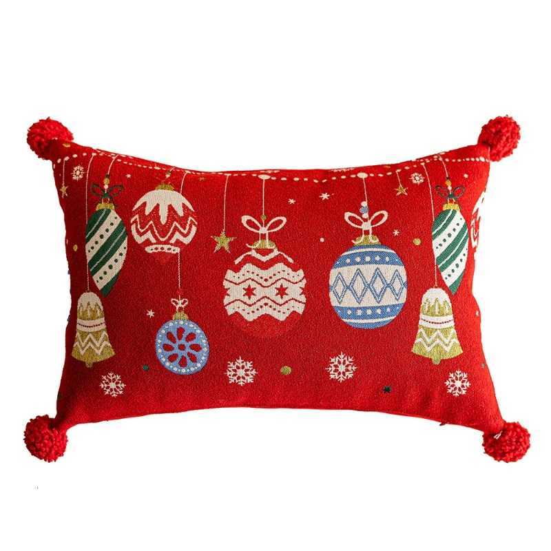 30X50/45X45CM Merry Christmas Throw Pillow Cover Jacquard Snowman Cushion Cover Christmas Party Decor Home Decorative Pillowcase Y251105