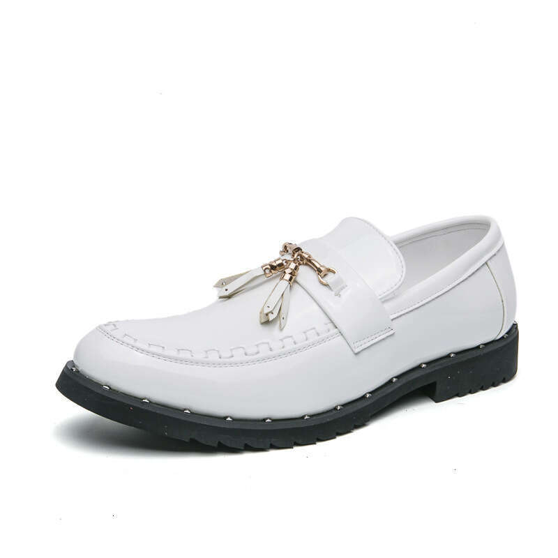 Large men's business dress 2024 new trendy pointed shiny face wedding leather shoes