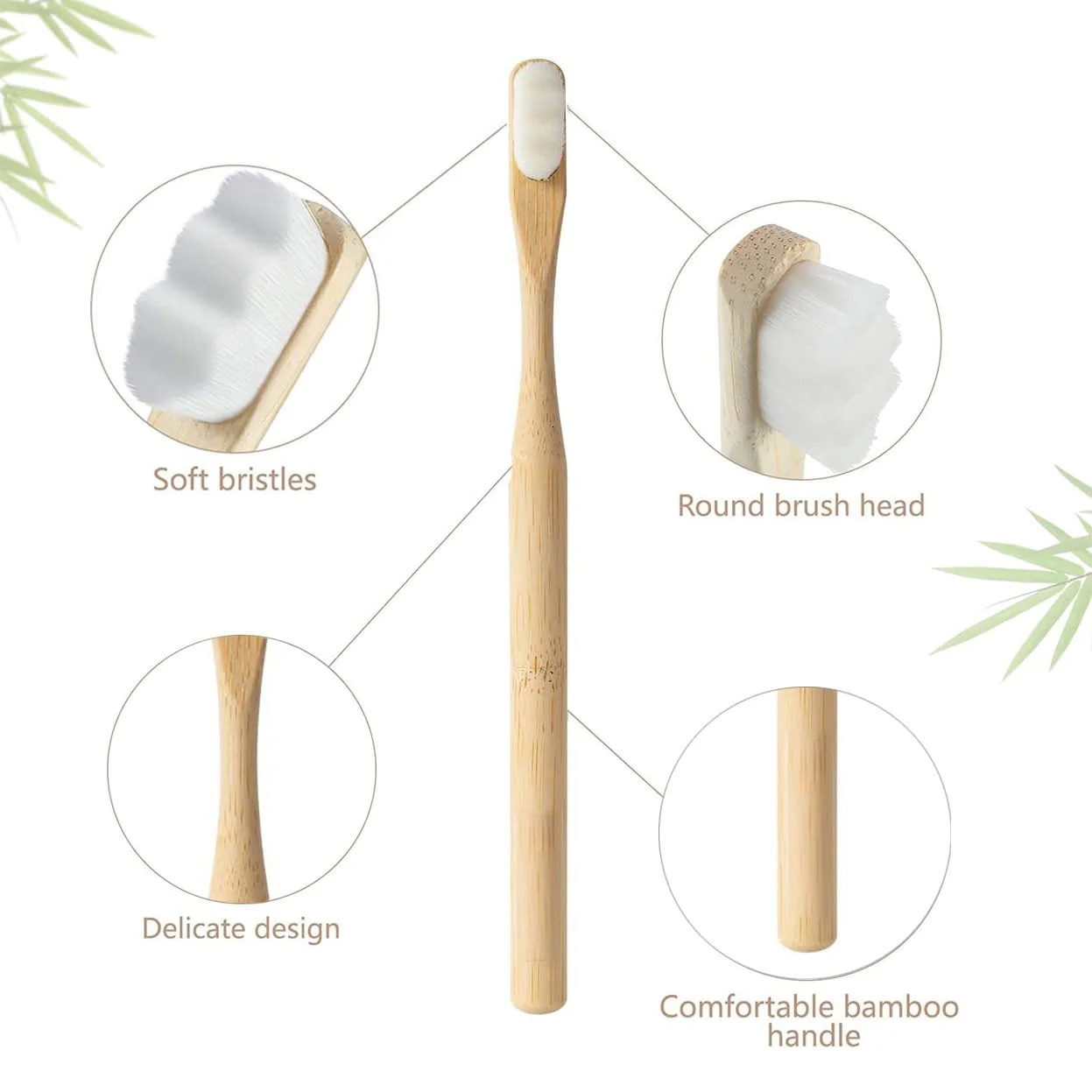 4 bamboo toothbrushes biodegradable 20000 high bristle count micro nano ultra soft bristles for sensitive teeth 250325