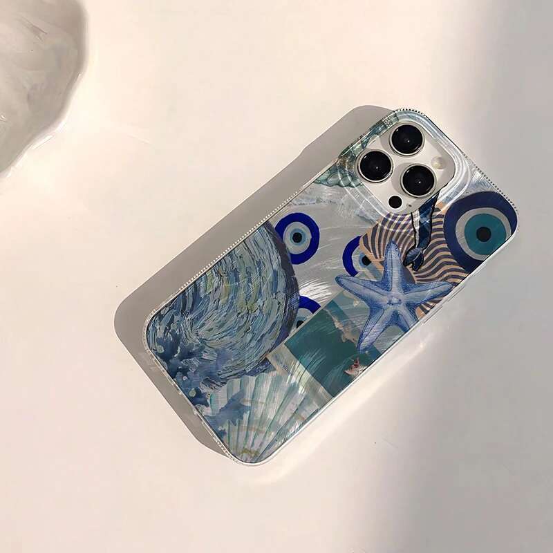Seaside Scenery Wave Beach Pattern Phone CaseFor iPhone 15 14 13 12 11 Pro 16E XS XR Max 7 8 16 Plus SE2 Shockproof Cover