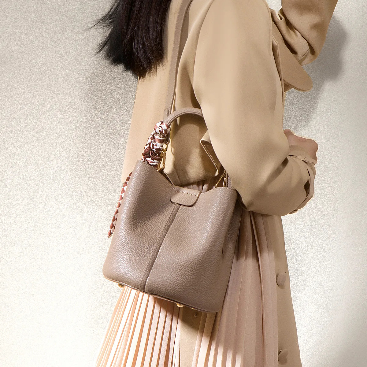 Top Handle Bag Women Crossbody Shoulder Bags Bucket Portable Tote Bag PU Leather Ladies Hand Bag 251104