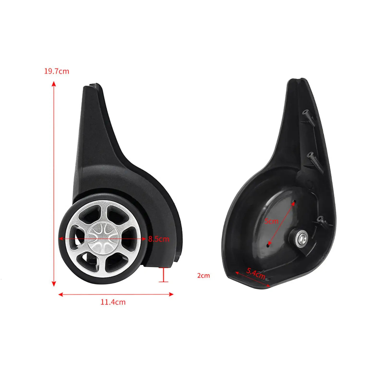 2x Replacement Luggage Wheels Silent Durable Suitcase Wheels Swivel Casters 251031