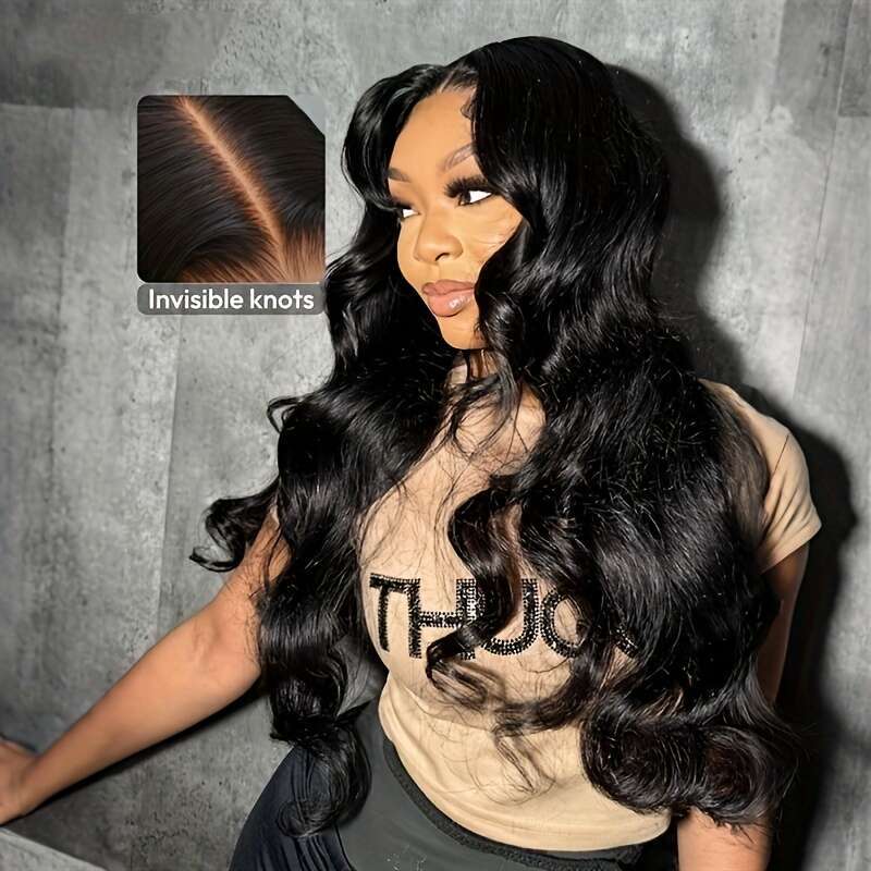 Glueless Wave Wig Bye Knots 7X5 Glueless | Cut Lace, Pre-Bleached Body Wave, Lace Front Wig With Invisible Knots, Pre Plucked Hairline, Put On And Go