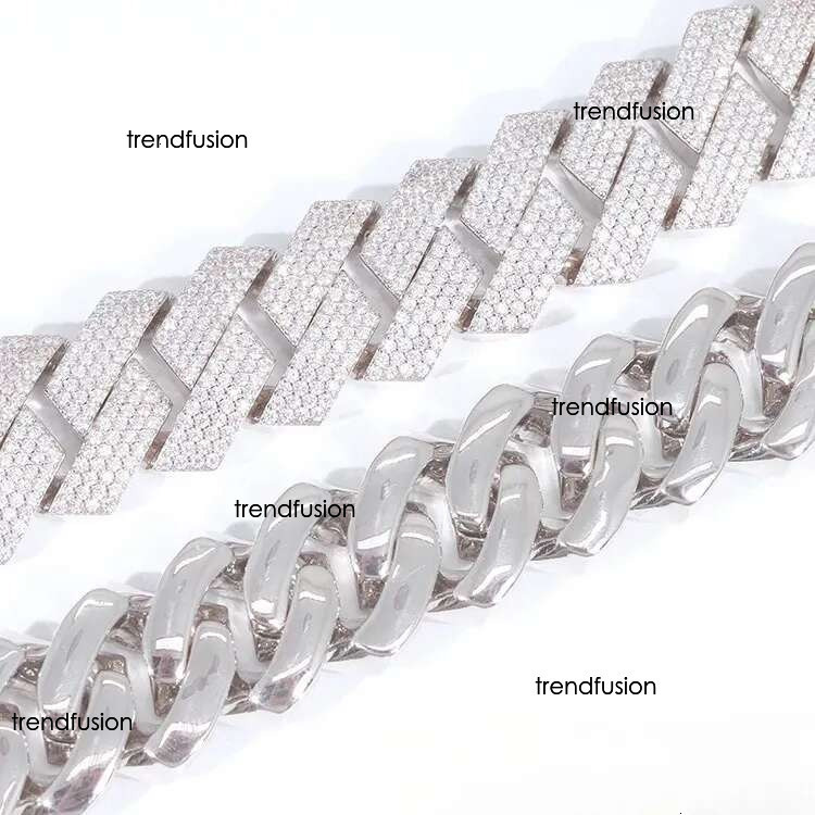 Moissanite bracelet Necklace s Rap hip-hop style Fashion punk full of dias Cuban chain