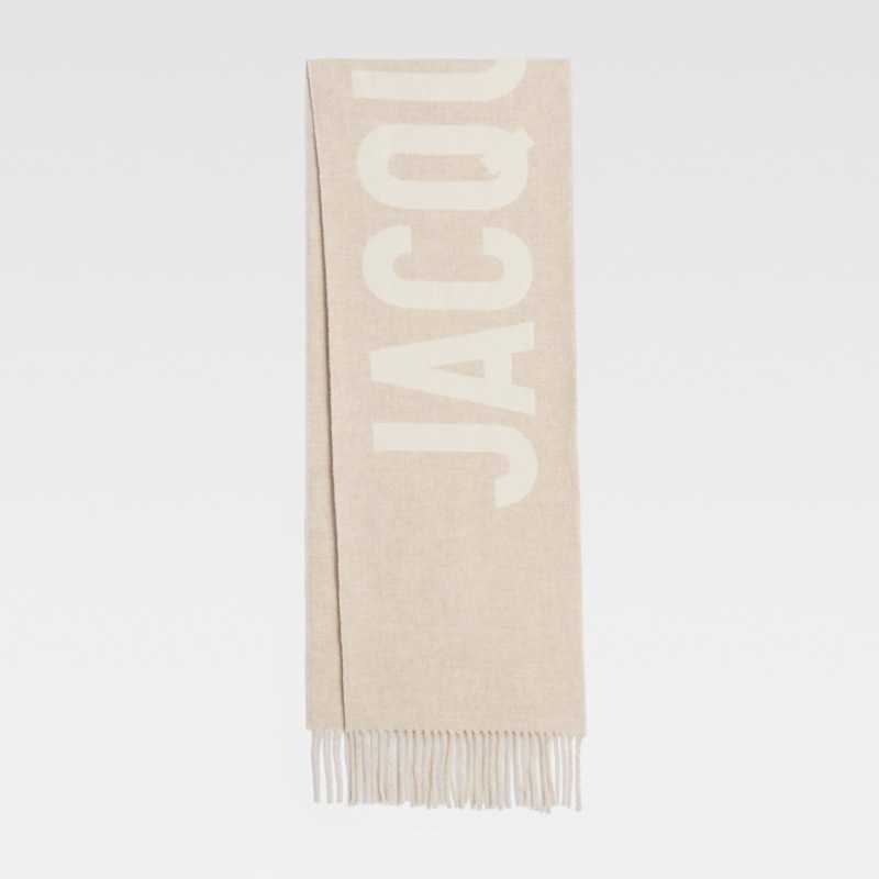 25 Autumn/Winter New Collection Jacquemus Wool Scarf with Letter Embroidery and Logo Fringe Wraparound Blanket - For Both Men and Women S251105