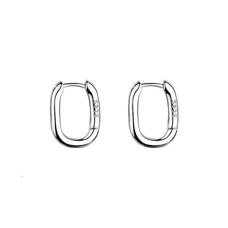 Stainless Steel Smooth Metal Chunky Hoop Earrings for Women Girls Fashion Oval Circle Hoops Statement Earrings Punk Jewelry 251131