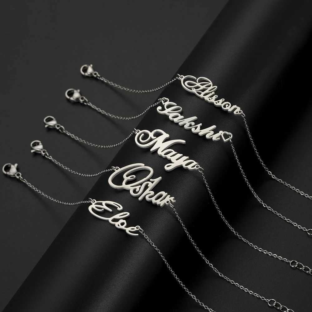 Letter Text Custom Name Bracelet For Baby Women Men Personalized Child Kid Gold Color Anklet Family Gift Stainless Steel JewelryXJ251105