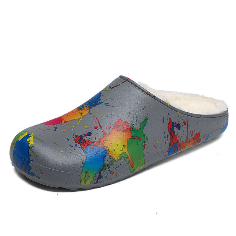 Large size shoes men 2023 winter new item with added velvet insulation home use, sizes 38-45 for lazy people, one foot cotton slippers