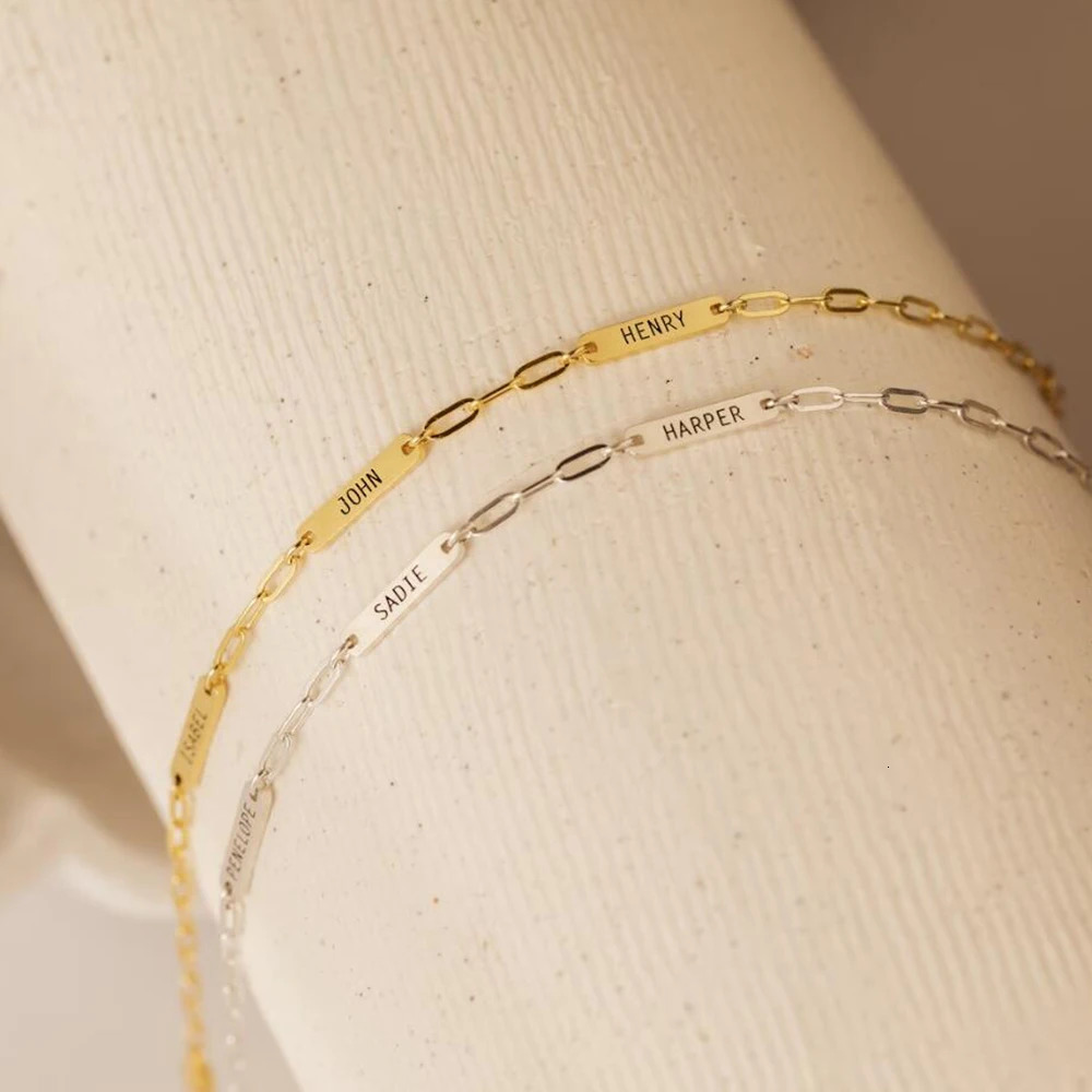 Customized Name Bracelet - Can Add Multiple Sequins - Customized Family and Friends - Stainless Steel Material - Minimalist Gift 250327