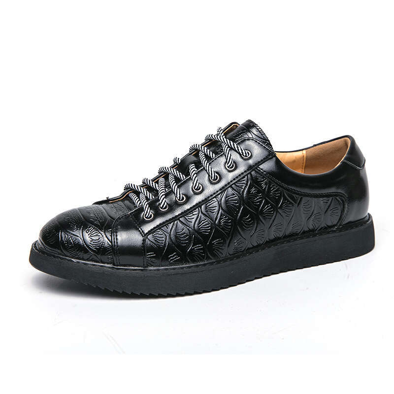 Large Casual Leather 47 Business Lace up Flat Bottom Men's Daily Single Fashion Shoes Men