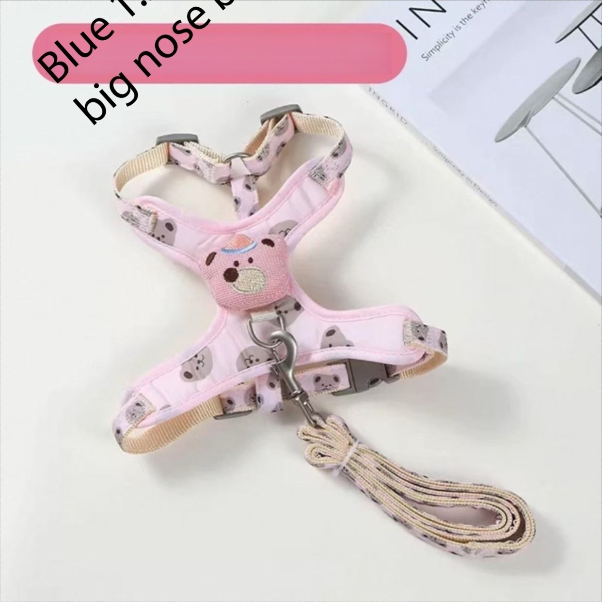 Cat leash anti slip out special cat leash pet chest harness adjustable summer breathable cat leash