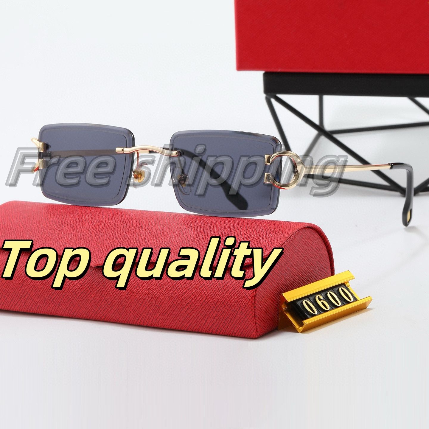 Designer Sunglasses For Men Women Sunglass UV400 Retro Eyeglasses Outdoor Shades PC Frame Fashion Classic Lady Sun glasses Mirrors 6 Colors With Box Cart 0600