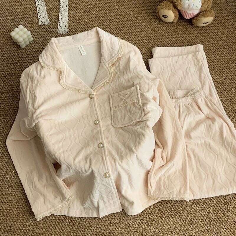 Pajamas Designer Pajama Velvet Jacquard Thickened Woven Pure Cotton 2026 Winter Autumn Spring Luxury Pajama Set Pajama for Women High Quality