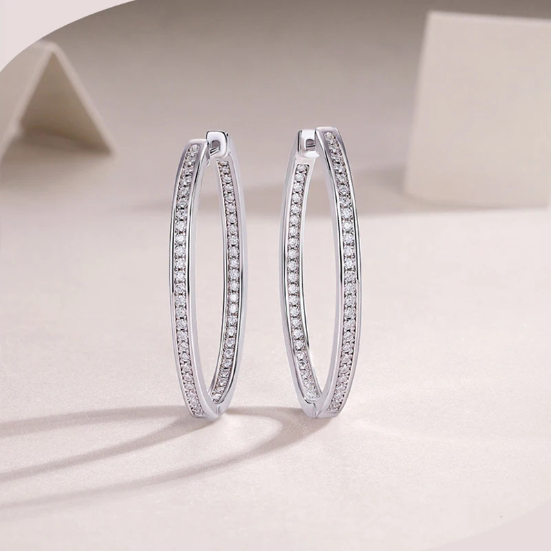 Hoop Earrings Diamond Earrings For Women Original 925 Sterling Silver Jewelry Plated Womens Earrings 251131
