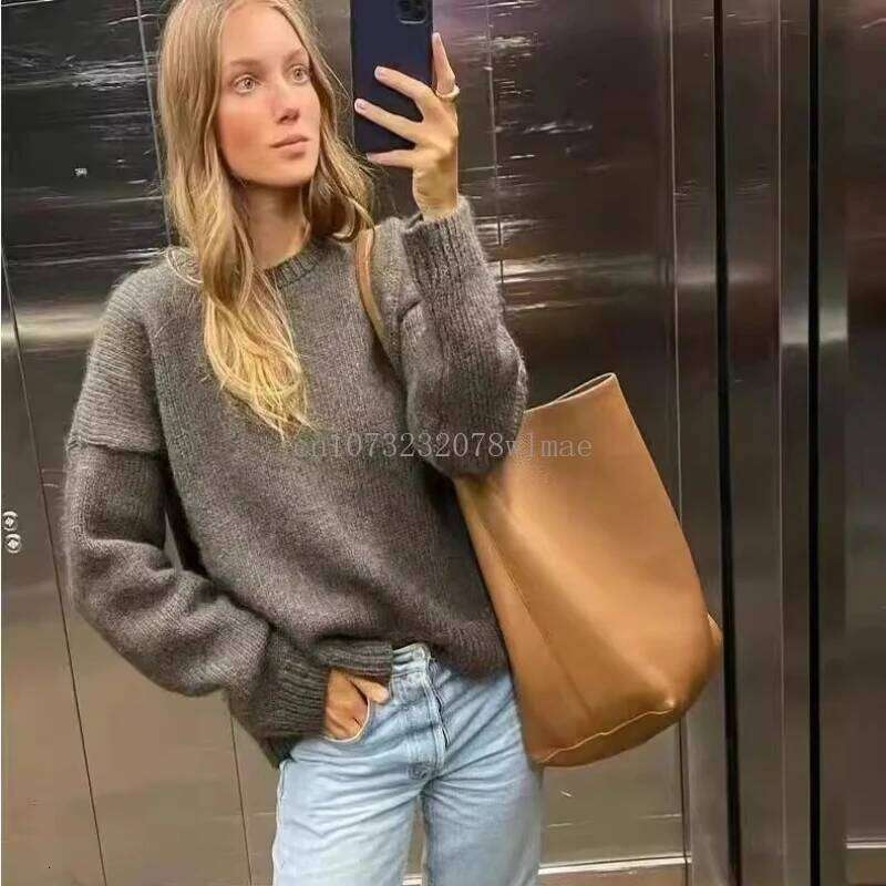 Soft Leather Bucket Bag Large Capacity Commuter Shoulder Lychee Pattern Women's Underarm Female Ladies Versatile Handbag