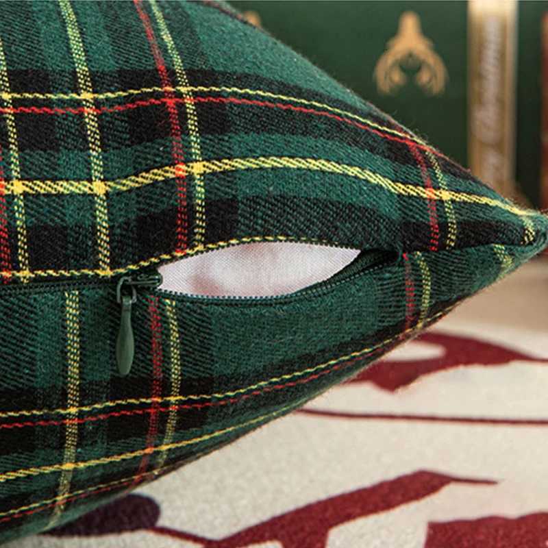 Christmas Scottish Tartan Plaid Throw Pillow Covers Farmhouse Classic Decorative Square Cushion Cases for Home Sofa Couch Decor Y251105