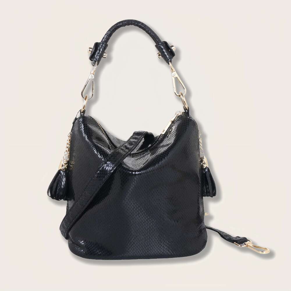 Women's Stylish Snake Print Shoulder bags Solid Color Handbag Crossbody Bag With Adjustable Strap