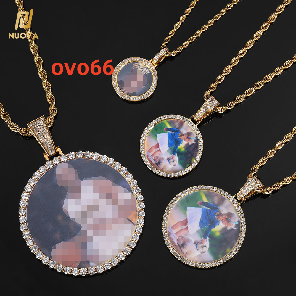 Custom Iced Out 45mm Memory Pendants Necklace Hip Hop Custom Photo Locket Picture Pendant Photo Pendant with Picture