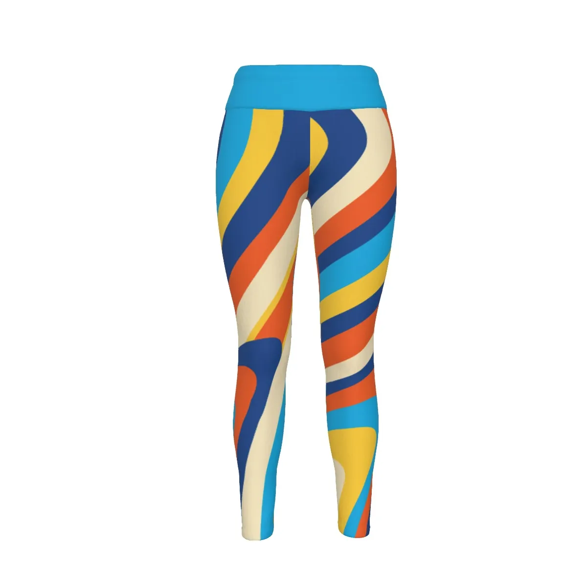 All-Over Print Women's Yoga Leggings, Loose Fit Workout Pants with Banded Waist, Soft Stretch Athletic Pants for Sports & Casual