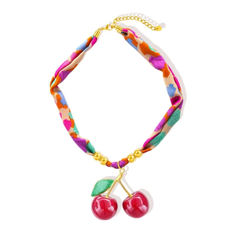 Boho Choker Necklace for Women Mom Waterproof Stainless Steel Conch Starfish Charm Scarf Colorful Ribbon Pendant Jewelry 251031