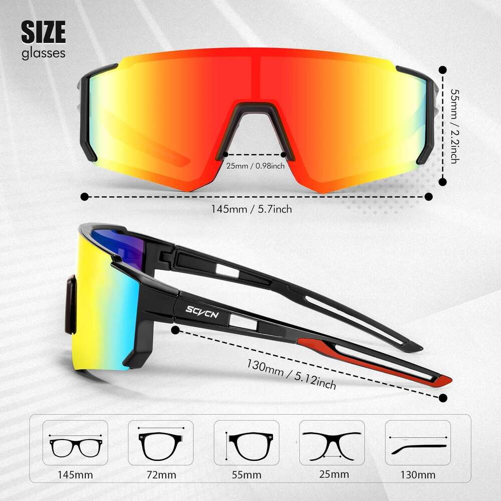 SCVCN Fashion Street Sunglasses for Men Sport Y2K Cycg MTB Bike Bicycle Camping Golf UV400 Glasses Women Baseball