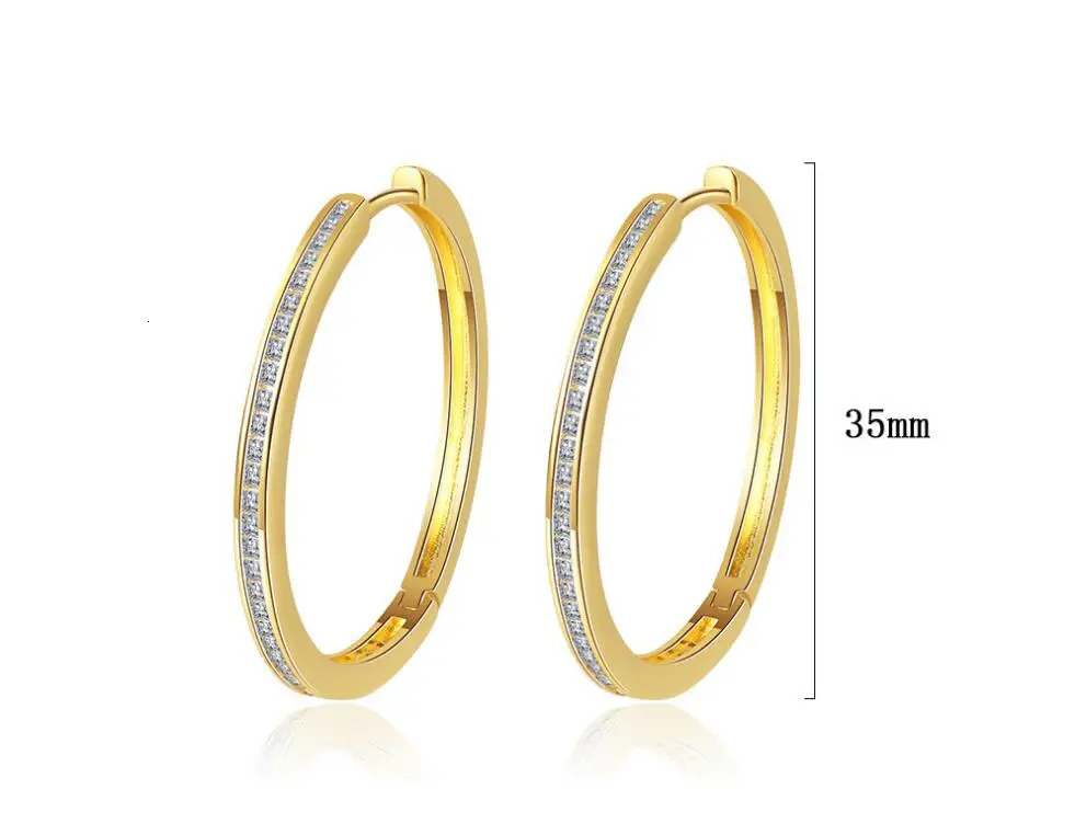 Princess Cut Diamond Hoop Earring 925 Sterling Silver for Women 18k Gold Sparkling Square Huggie Fine Jewelry 251131